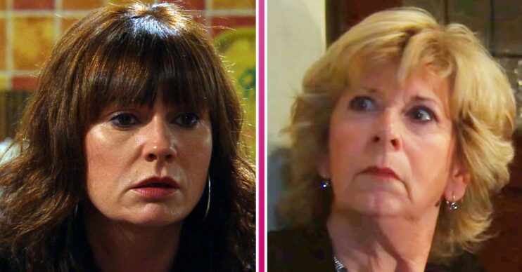 Emmerdale comp image: Chas Dingle and Diane Sugden (Credit: ITV/Shutterstock/Comp ED!)