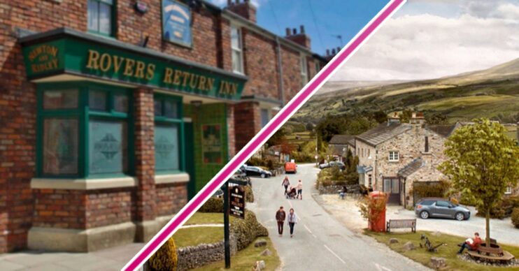 Coronation Street and Emmerdale tours are back on comp image of the show logos (Credit: ITV/Comp ED!)