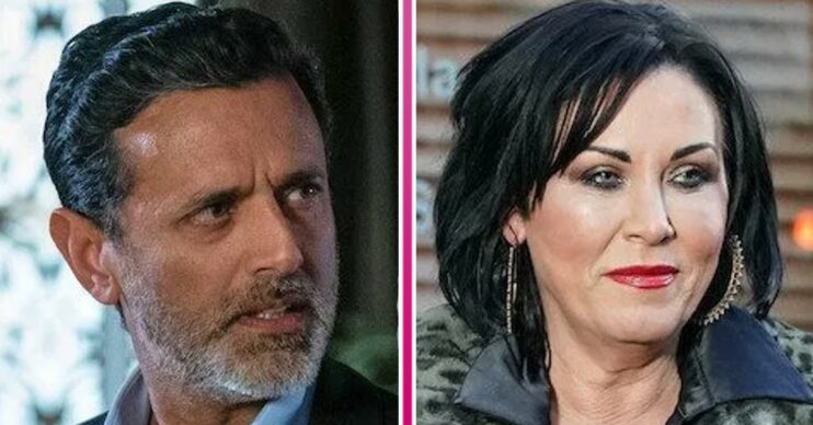 EastEnders is not on tonight comp image: Nish and Kat (Credit: BBC/Comp ED!)