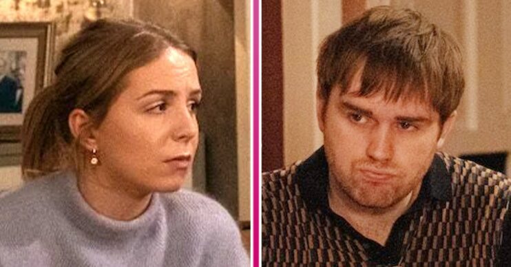 Emmerdale spoilers tonight comp image: Belle and Tom (Credit: ITV/Comp ED!)