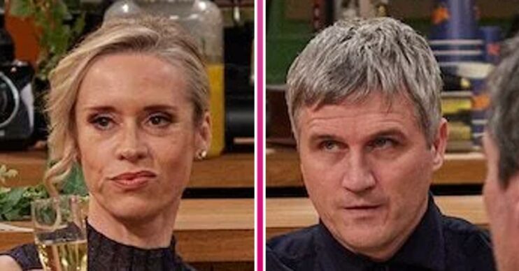 Emmerdale comp image: Ruby and Caleb looking tense