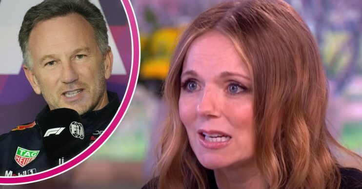 Geri Halliwell speaking on This Morning and husband Christian speaking at event