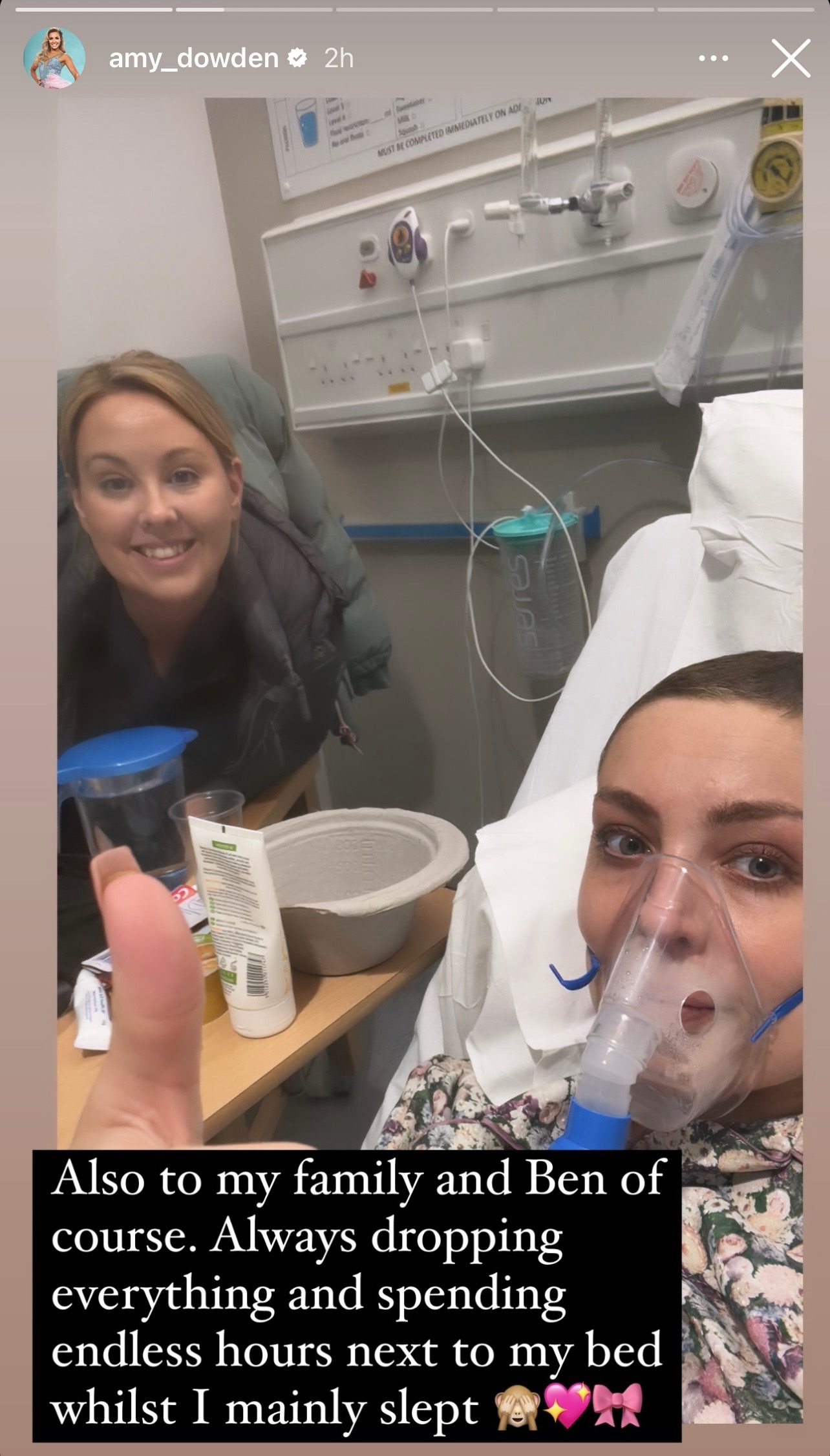 Amy Dowden in hospital