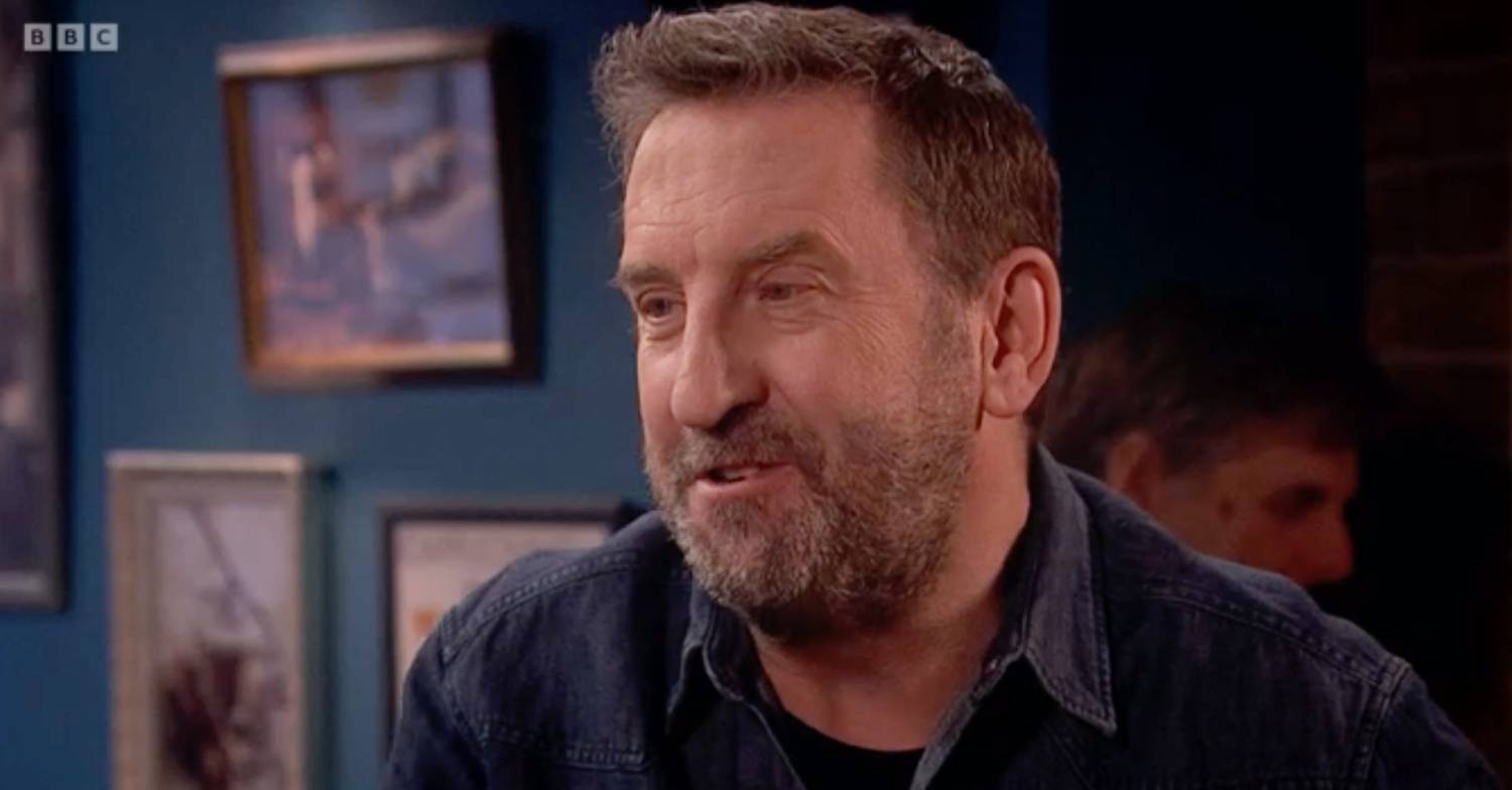 Lee Mack in character in a scene from Not Going Out