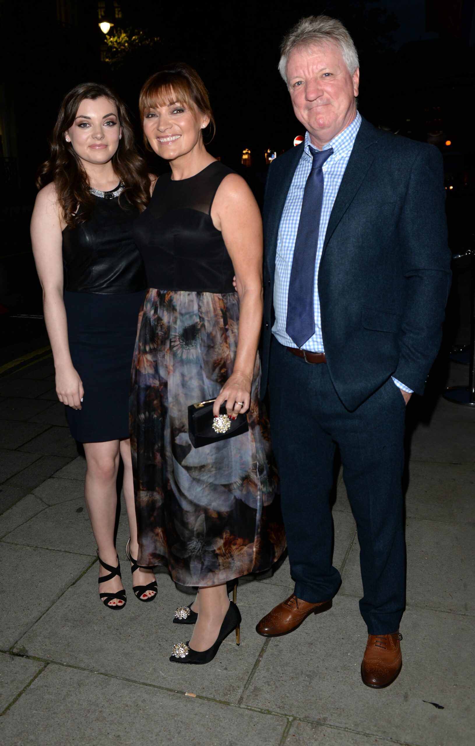 Lorraine Kelly with her daughter Rosie and husband Steve Smith