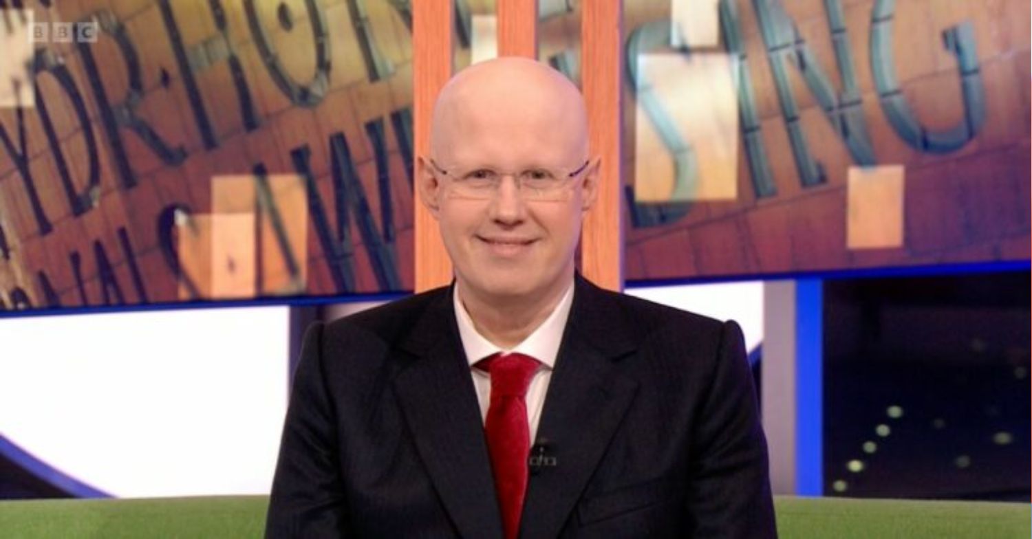 Matt Lucas smiling on The One Show