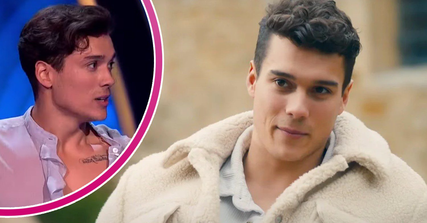 Miles Nazaire looks concerned during Dancing On Ice appearance