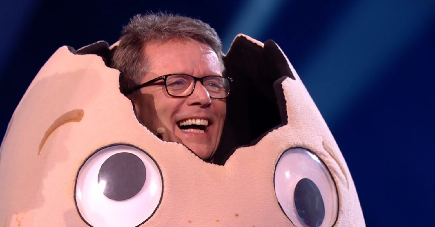Nicky Campbell as Dippy Egg on The Masked Singer