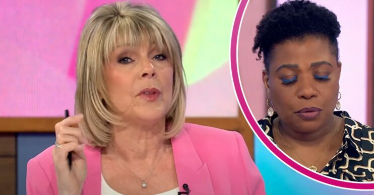 Ruth Langsford talks to Loose Women viewers and Brenda Edwards looks down