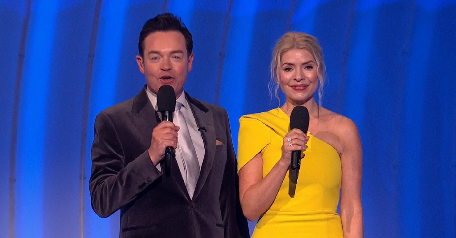 Stephen Mulhern and Holly Willoughby hosting Dancing On Ice