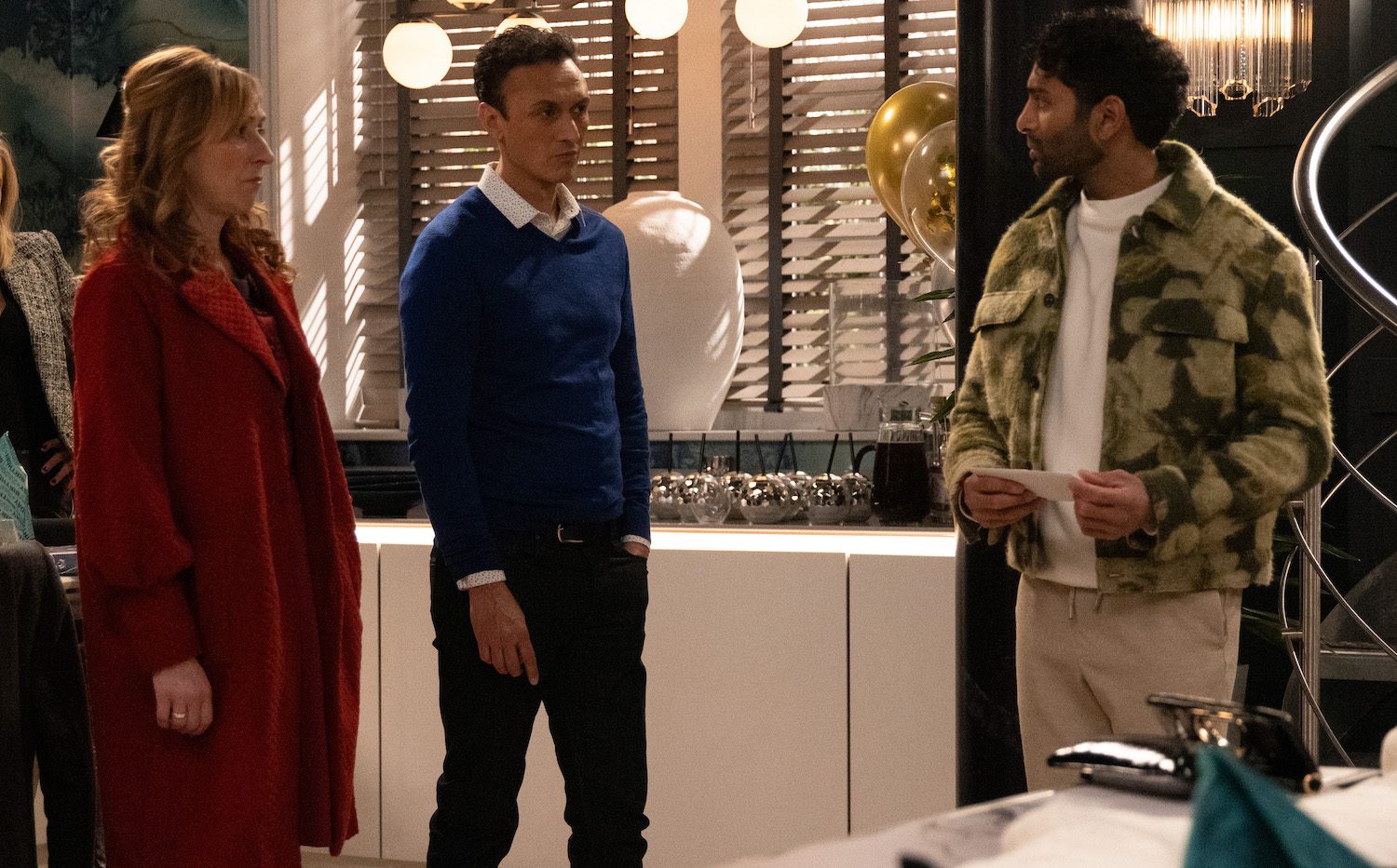Jai looks angry as he and Laurel talk to Suni