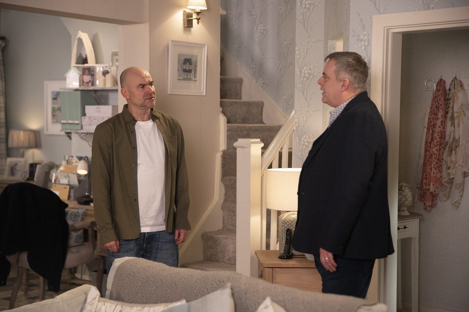 Tim talking to Steve on Corrie
