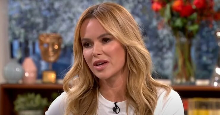 Amanda Holden on This Morning wearing a white jumper