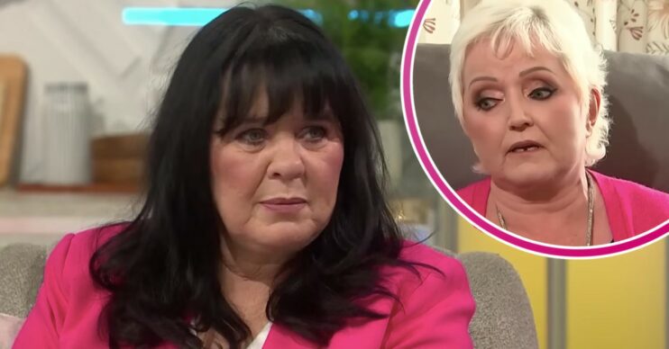 Coleen and Linda Nolan looking serious