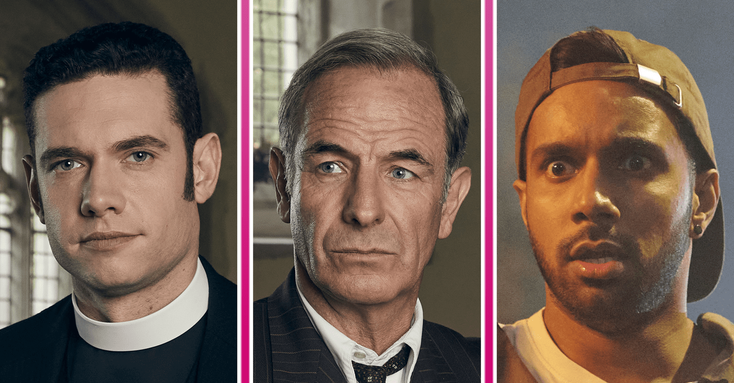 Grantchester stars Tom Brittney, Robson Green and Rishi Nair