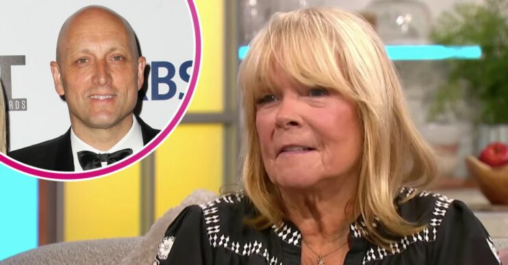 Linda Robson talking with her husband