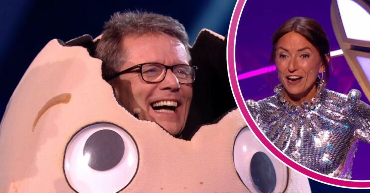 Nicky Campbell as Dippy Egg / Davina McCall on The Masked Singer