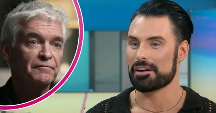 Phillip Schofield during his BBC interview / Rylan Clark on GMB