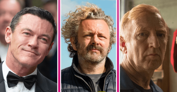 Headshots of stars of The Way Luke Evans, Michael Sheen and Steffan Rhodri