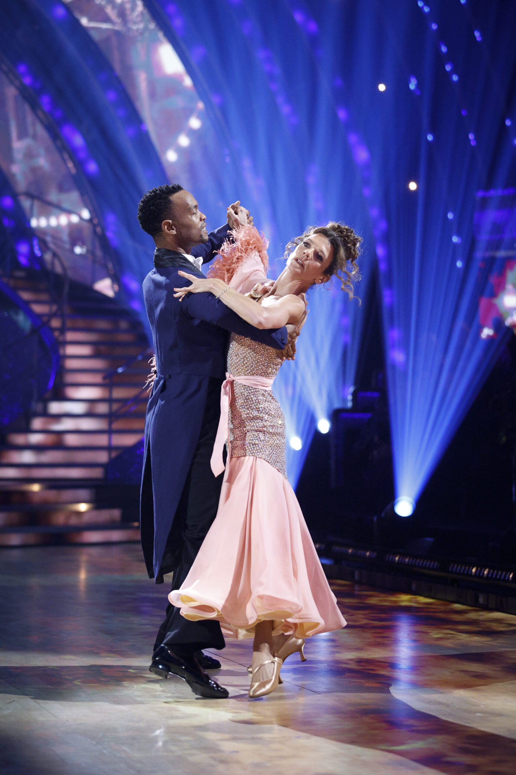 Annabel Croft and Johannes Radebe dancing on Strictly