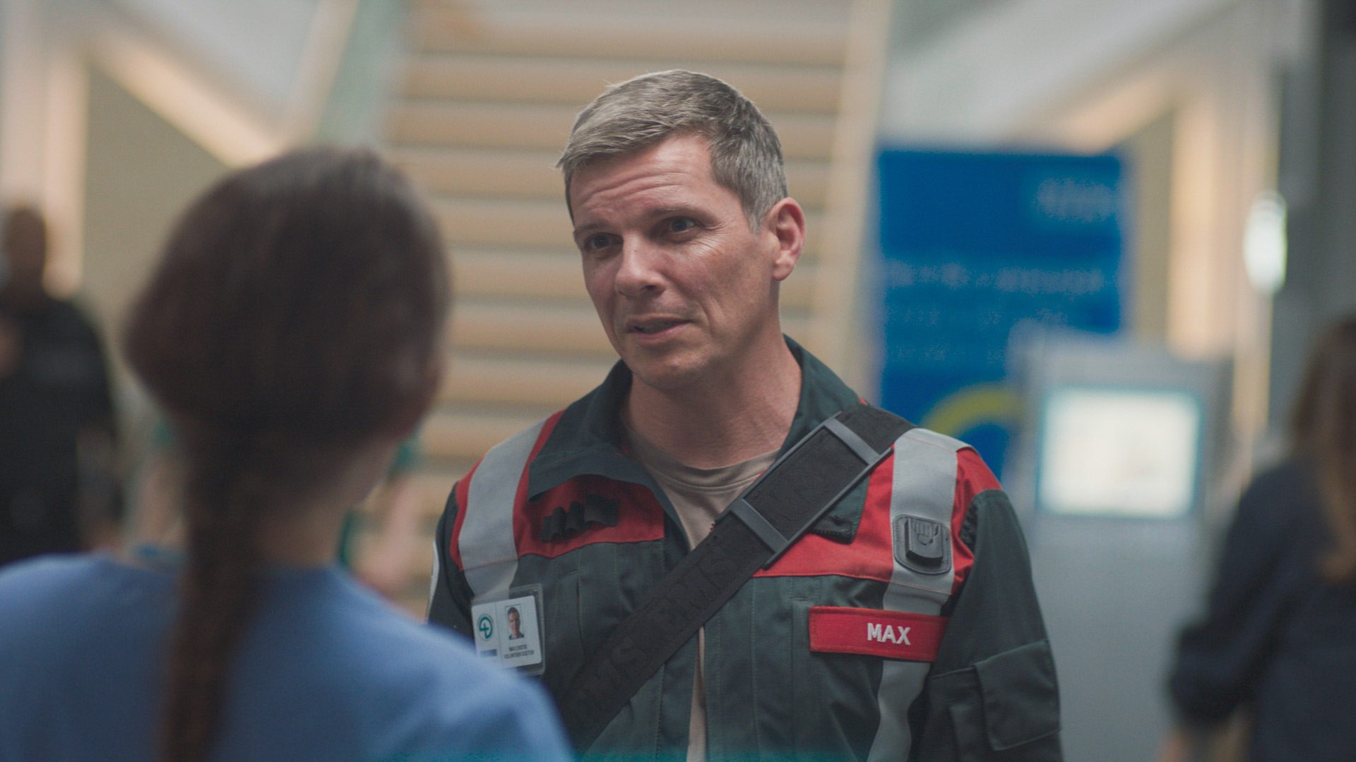 Nigel Harman as Max Christie in Casualty looking smouldering