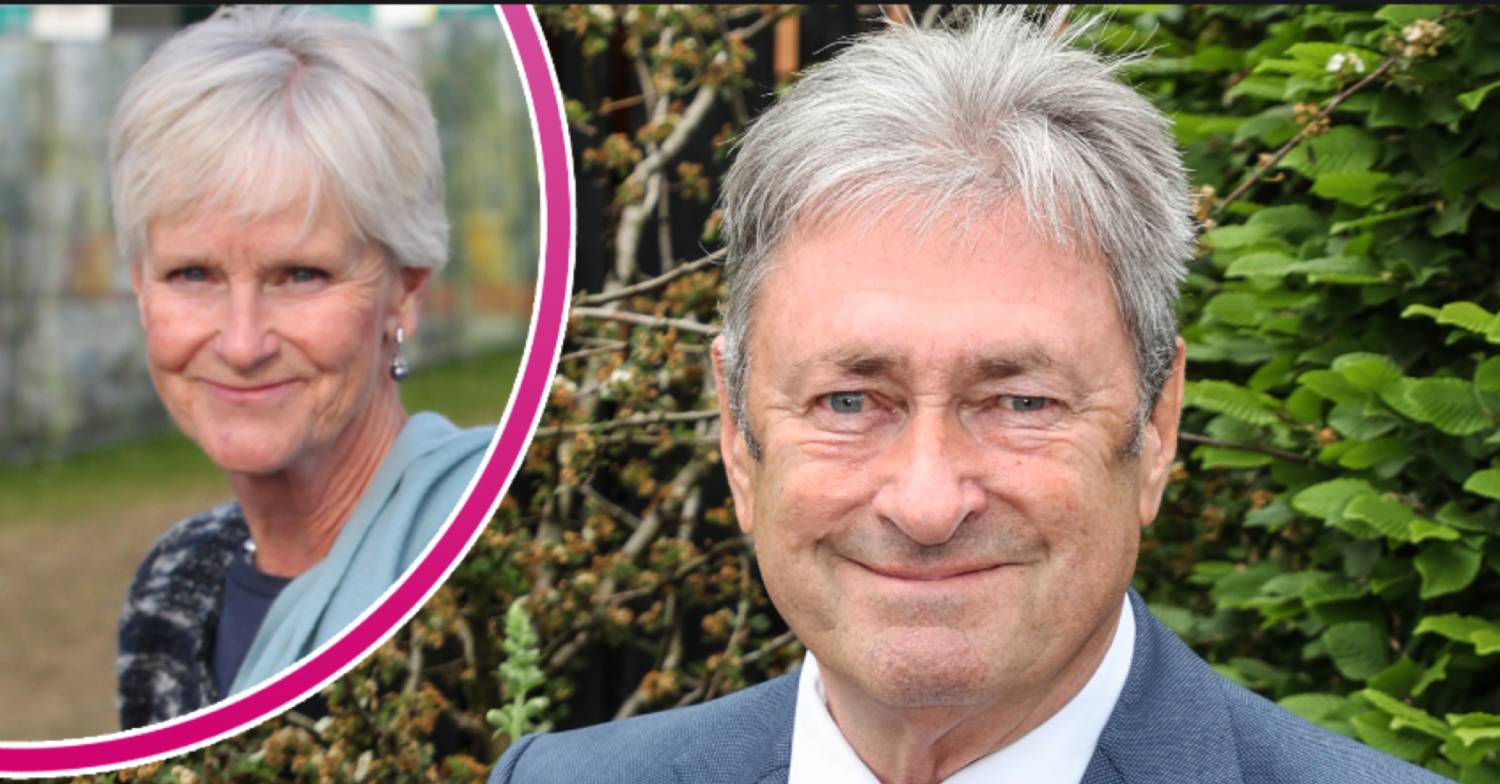 Alan Titchmarsh wife and his wife Alison both smile