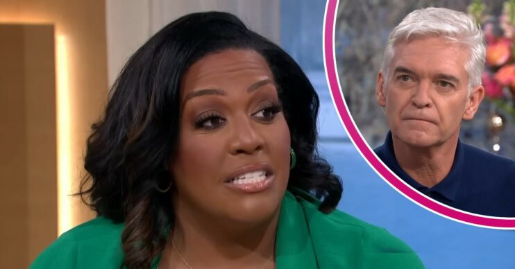 Alison Hammond with Phillip Schofield in bubble