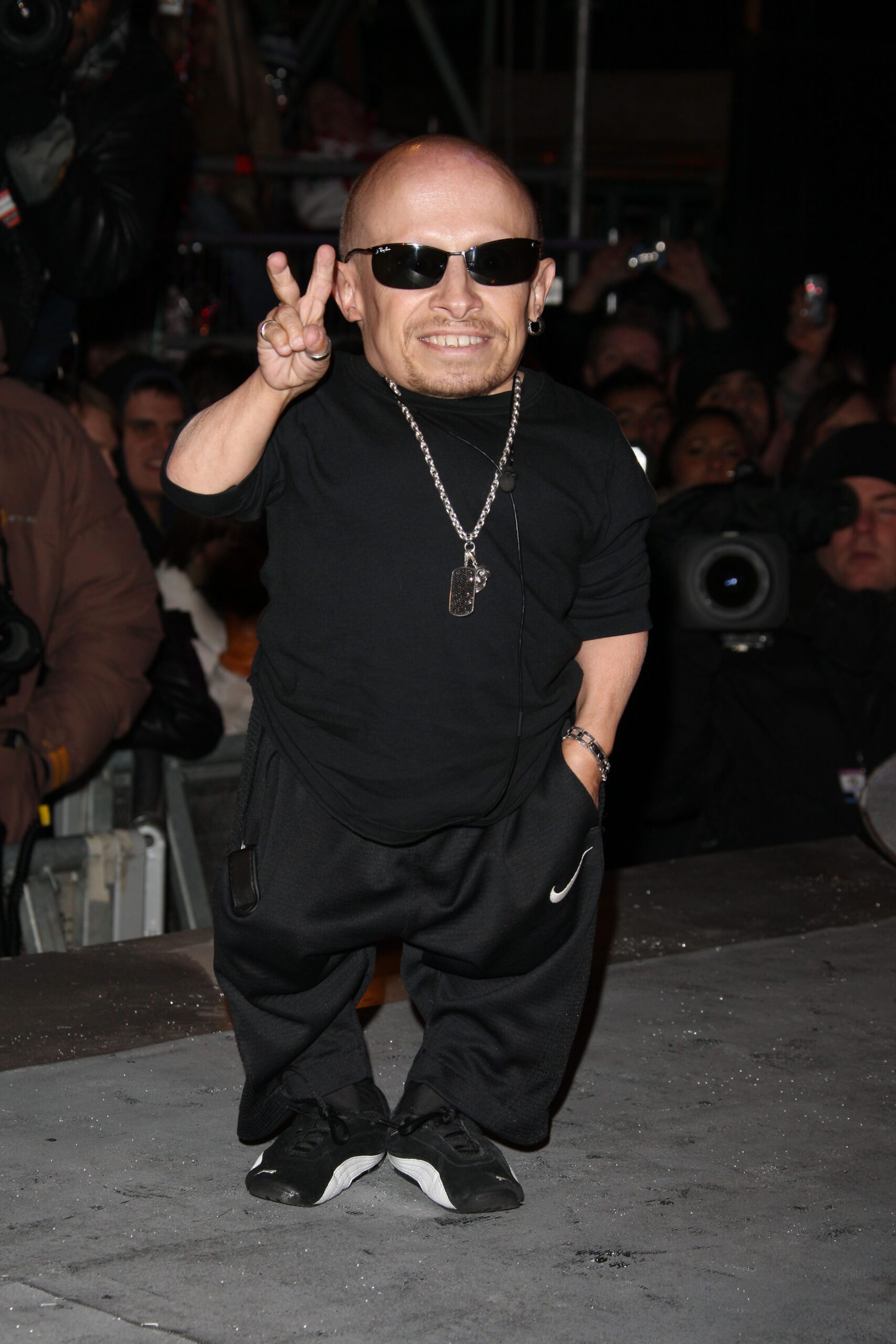 Verne Troyer entering the Celebrity Big Brother house