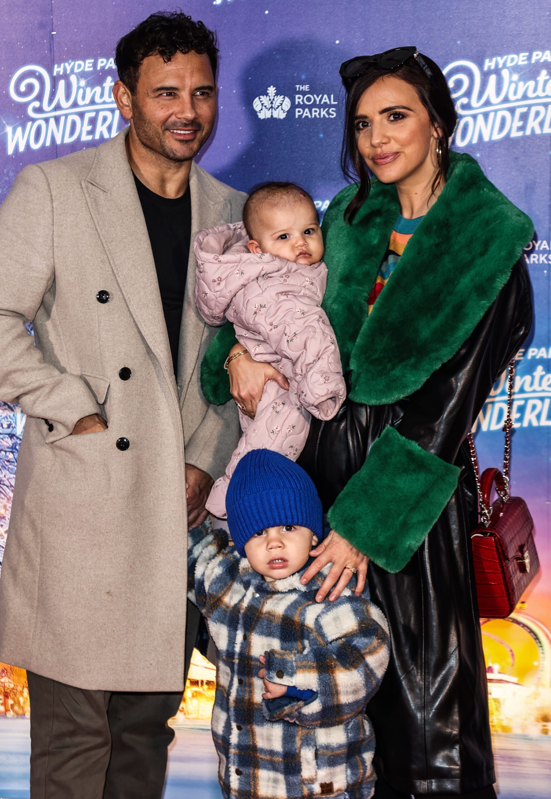 Lucy Mecklenburgh with her children and fiance