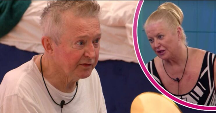 CBB housemate Louis Walsh looks bewildered, Kim Woodburn has a rant