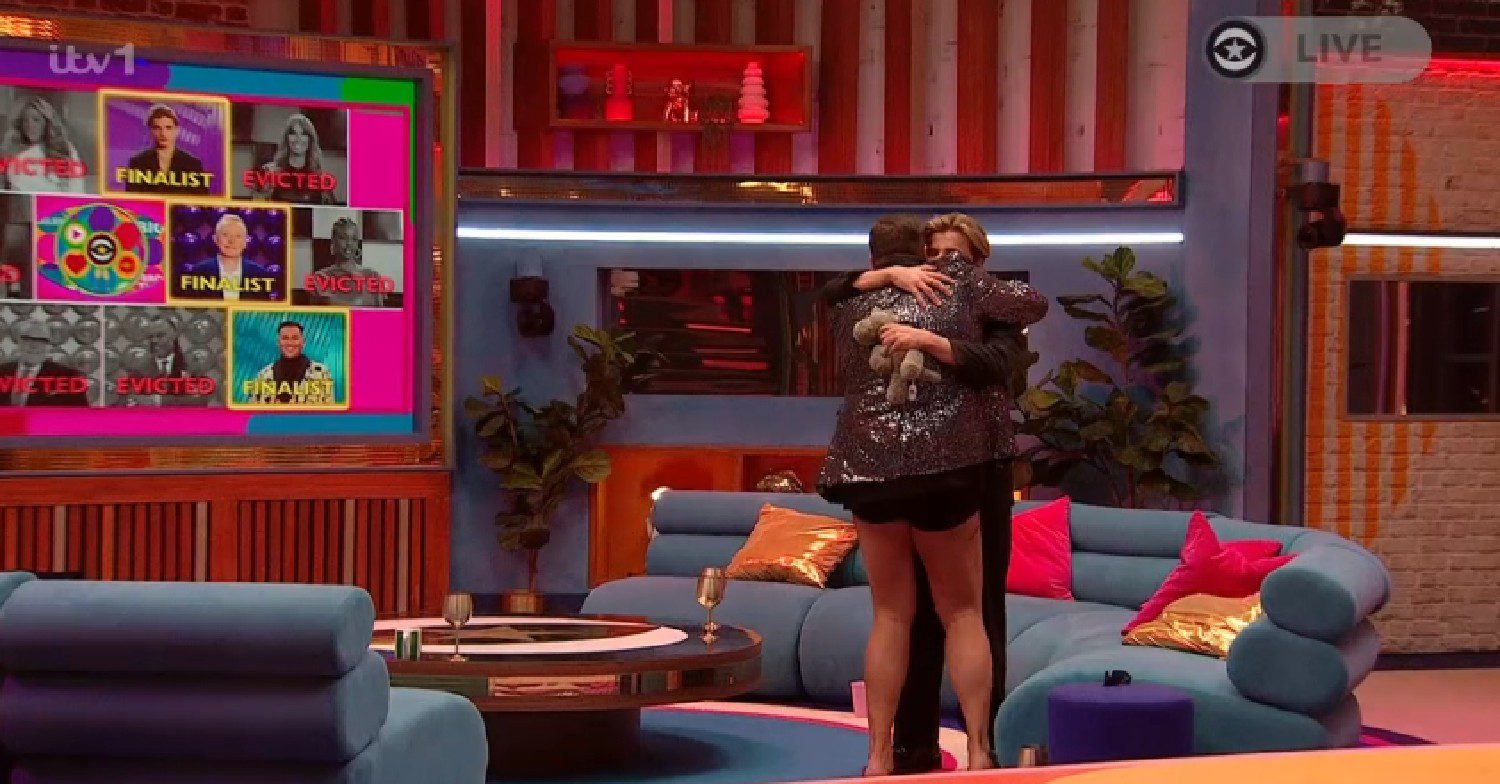 David Potts hugging Nikita Kuzmin on Celebrity Big Brother