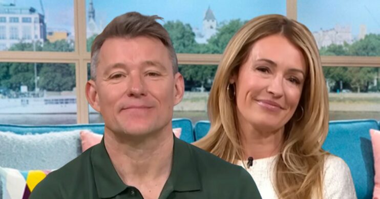 Ben Shephard smiling whilst presenting This Morning with Cat Deeley