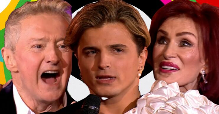 Louis Walsh, Nikita Kuzmin and Sharon Osbourne on Celebrity Big Brother