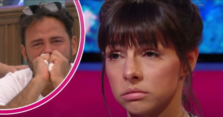Ryan Thomas cries on Celebrity Big Brother, Roxanne Pallett looks unhappy