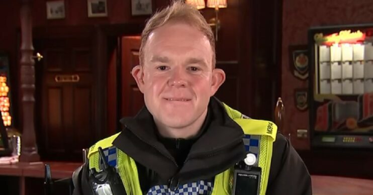 Colson Smith on Coronation Street set