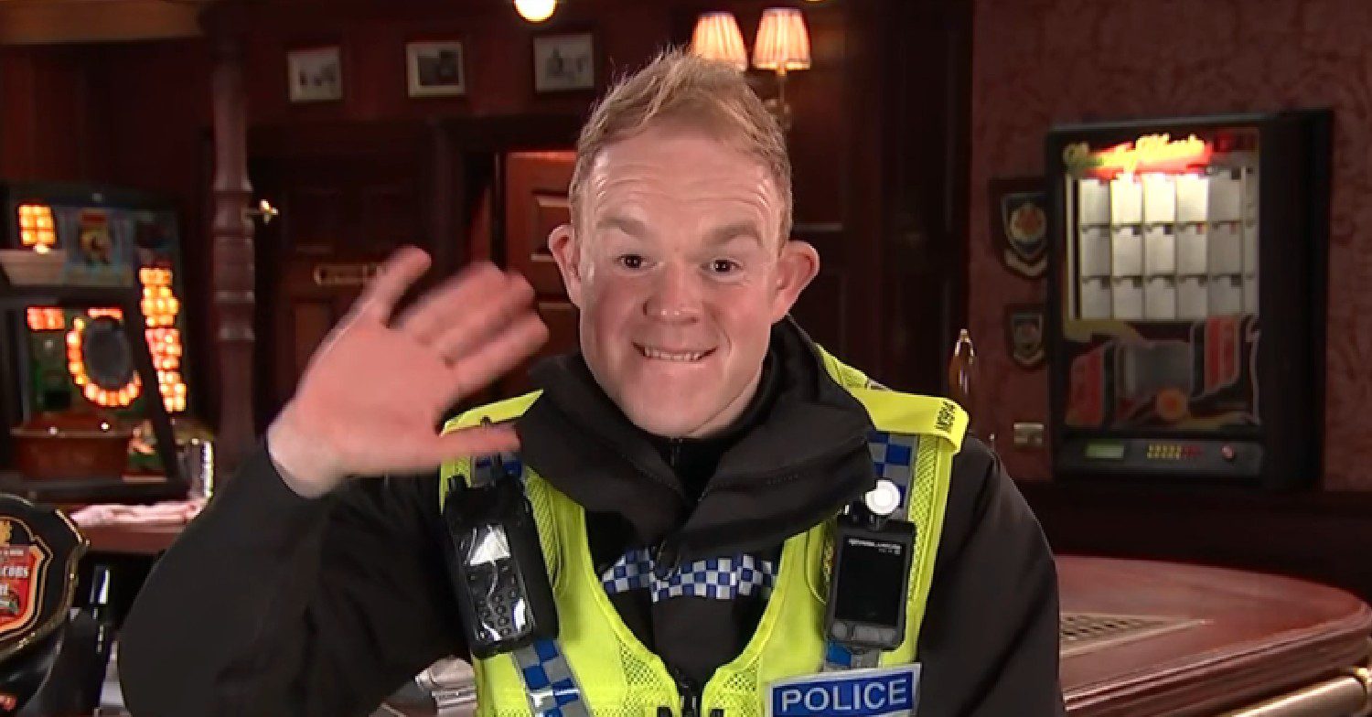 Colson Smith waving from Coronation Street set on Good Morning Britain