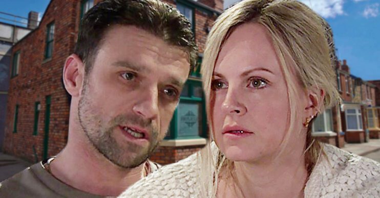 Coronation Street's Damon, Sarah, the background of the Rovers