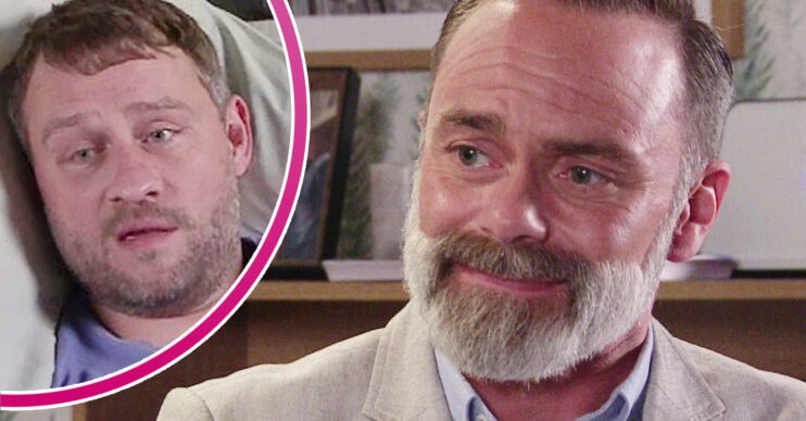 Coronation Street's Billy, and in a bubble is Paul