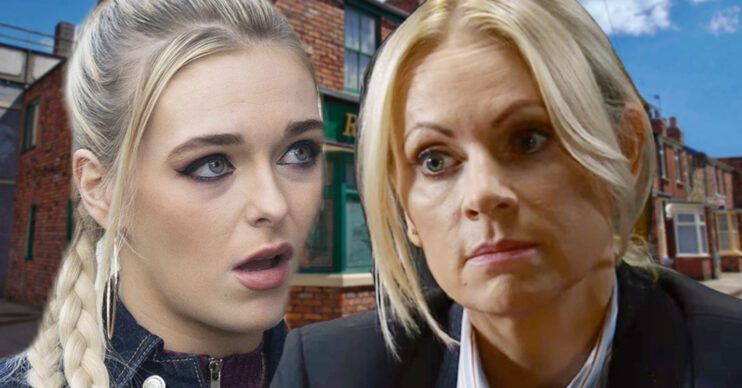 Coronation Street's Lauren, DS Swain, the background of the Rovers