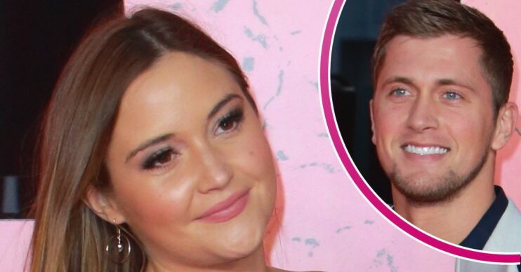 Jacqueline Jossa smiling and Dan Osborne inset