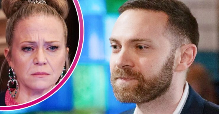 EastEnders' Dean, and in a bubble is Linda