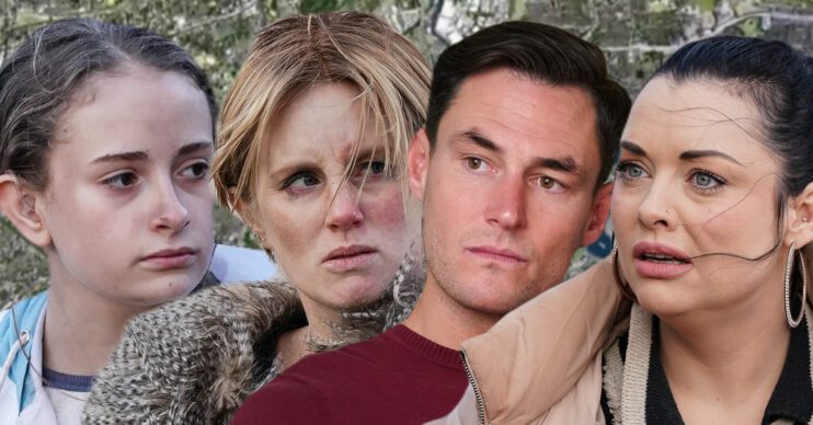 EastEnders' Britney, Keeley, Zack, Whitney, the background of the Thames