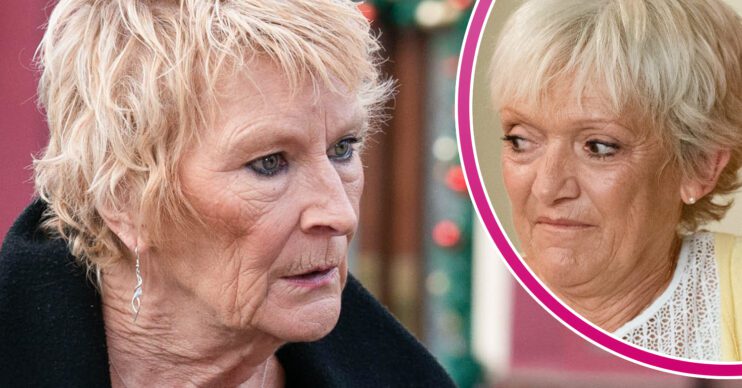 EastEnders' Shirley, and in a bubble is Jean