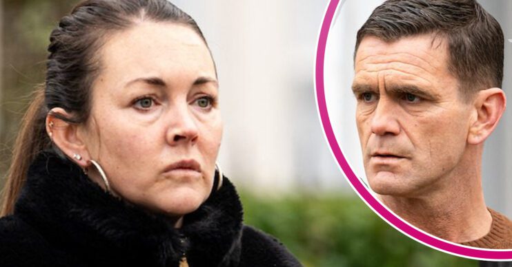 EastEnders' Stacey, and in a bubble is Jack