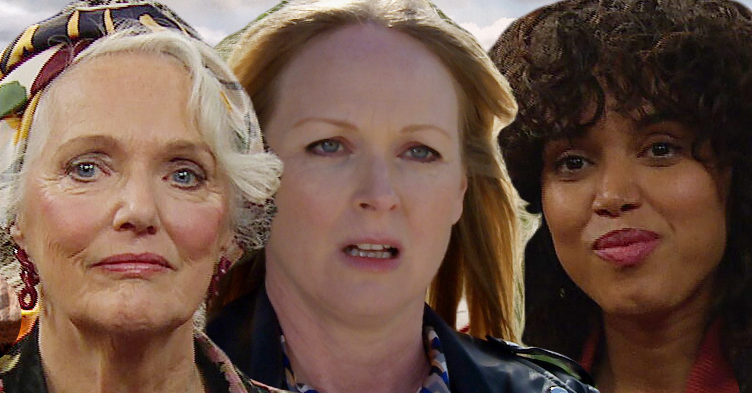 Emmerdale's Mary, Vanessa, Suzy, the background of the Dales