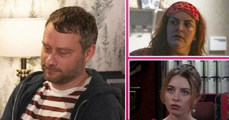 Coronation Street spoilers for next week comp image: Paul, Glenda and Daisy (Credit: ITV/Comp ED!)