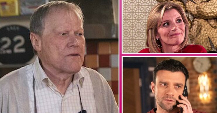 Coronation Street spoilers comp image: Roy, Leanne and Damon (Credit: ITV/Comp ED!)