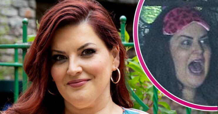 Comp image of Coronation Street's Glenda Shuttleworth's promo shot and her screaming during Rovers robbery (Credit: ITV/Comp ED!)