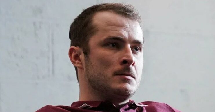 EastEnders' Ben Mitchell looks tense (Credit: BBC)
