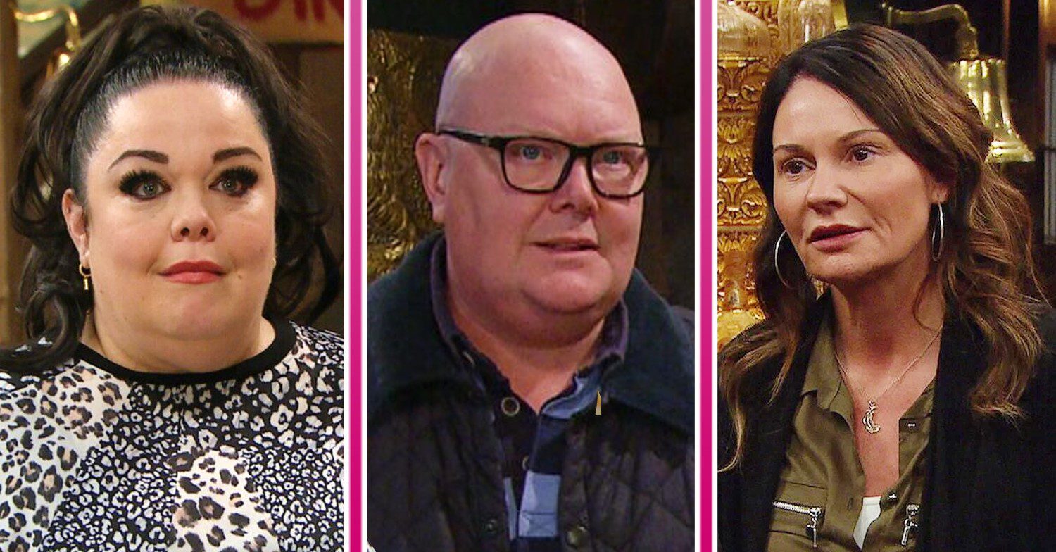 Emmerdale comp image of Mandy, Paddy and Chas (Credit: ITV/Comp ED!)